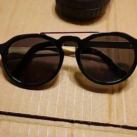 Mens Mango Pickles Gold and Black Rim Sunglasses FRAMES ONLY - Picture 5 of 5